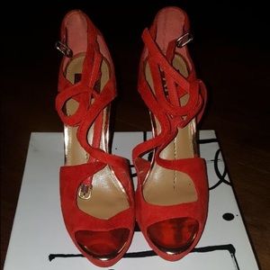 Red Suede Dolce Vita Platform Heels